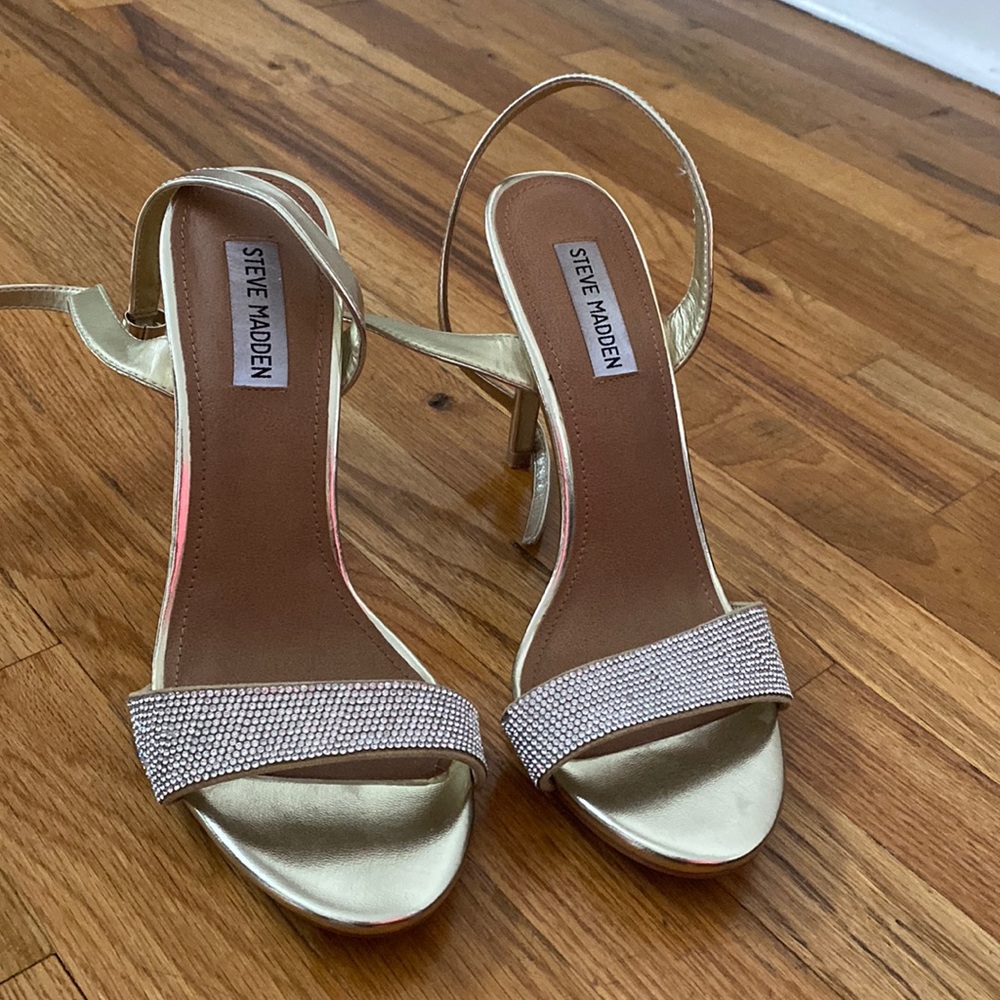 Steve Madden gold and silver 4 inch heels worn once